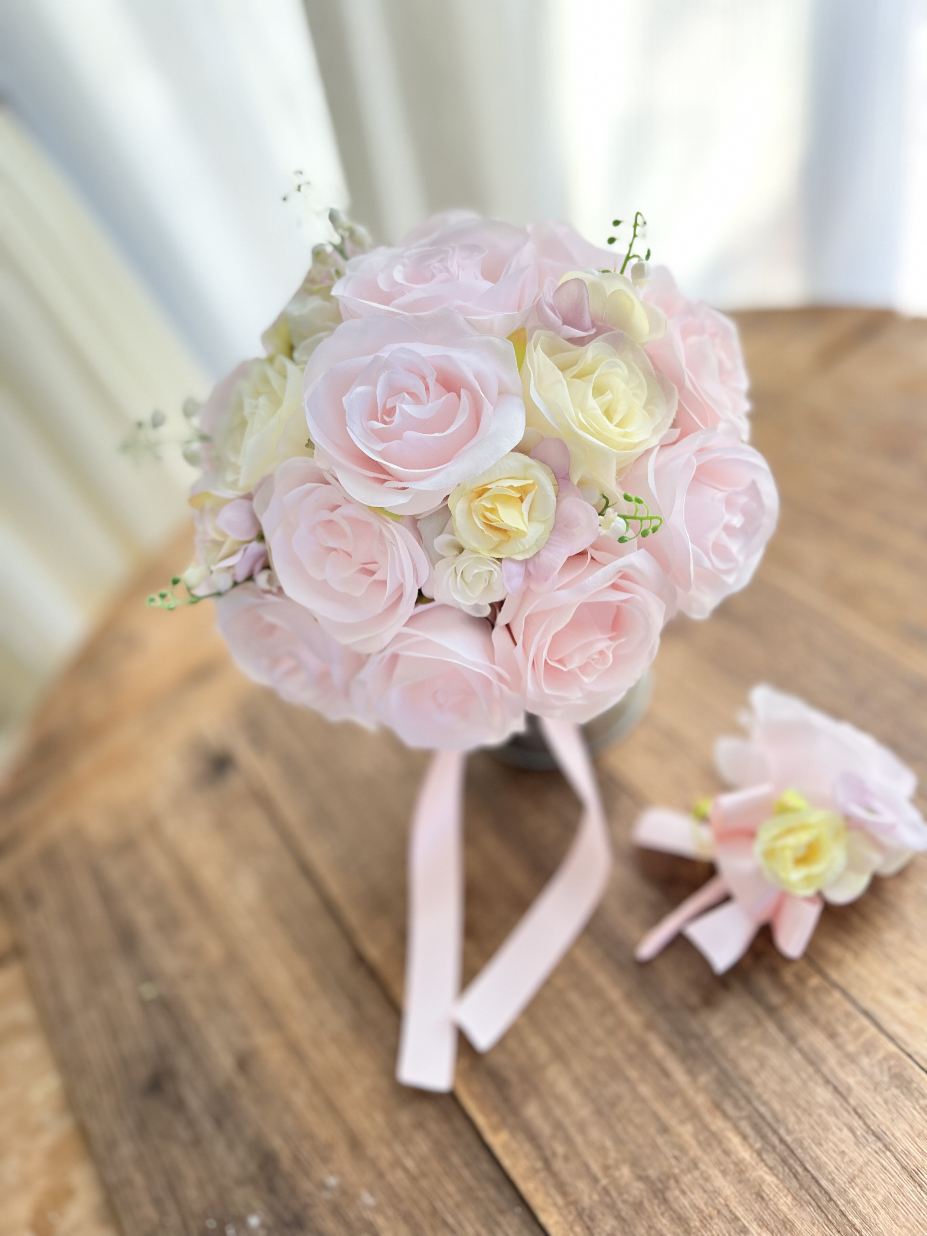 甘いピンクのラウンドブーケ☆