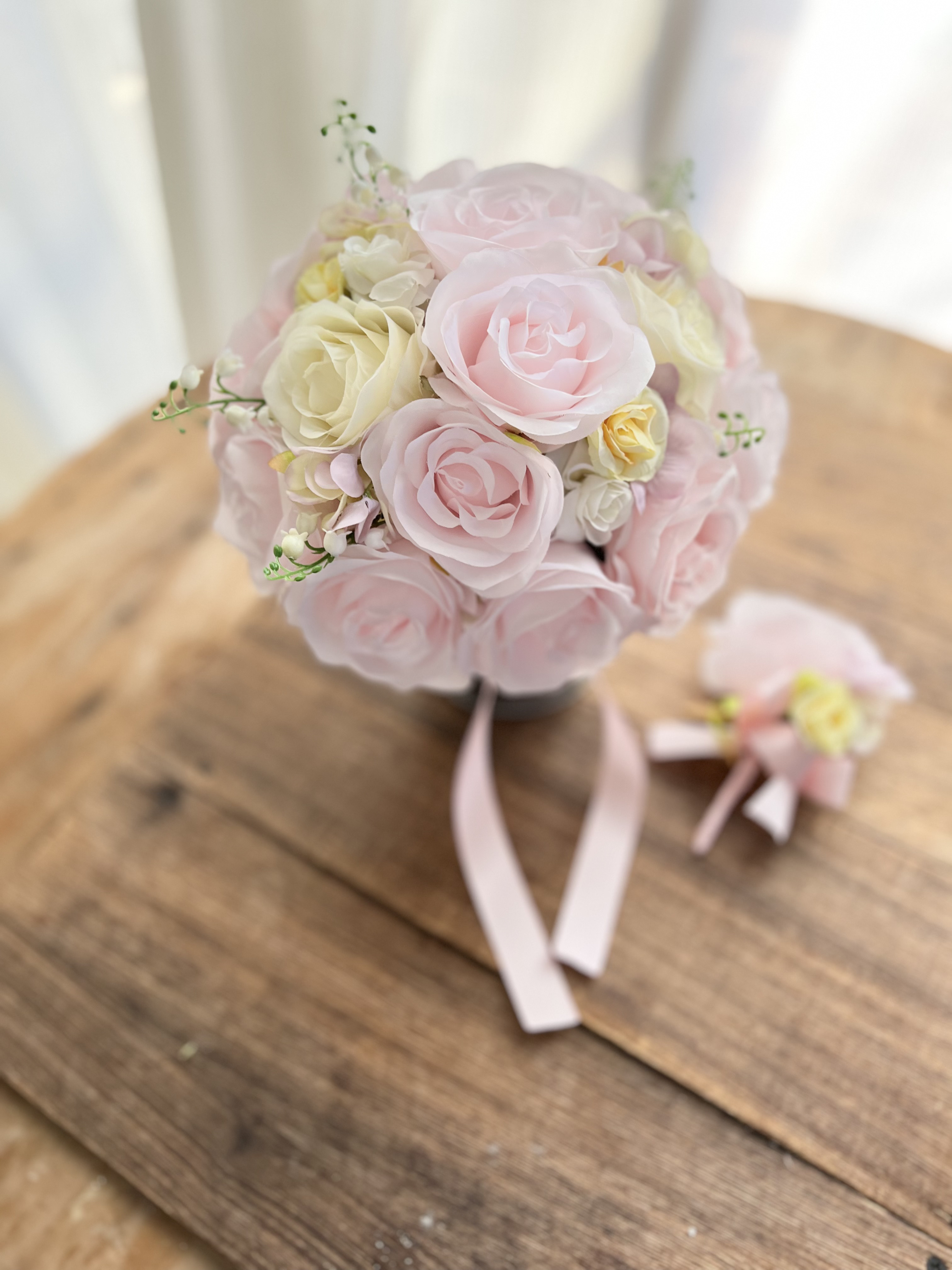 甘いピンクのラウンドブーケ☆