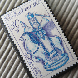 チェコスロバキア　切手ブローチ3580 2枚目の画像