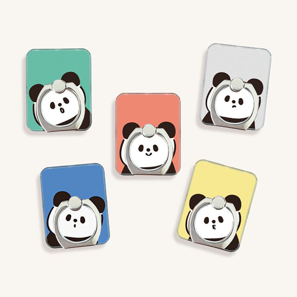 こんにちはパンダ スマホリング 〈 名入れもできます 〉 スマホ