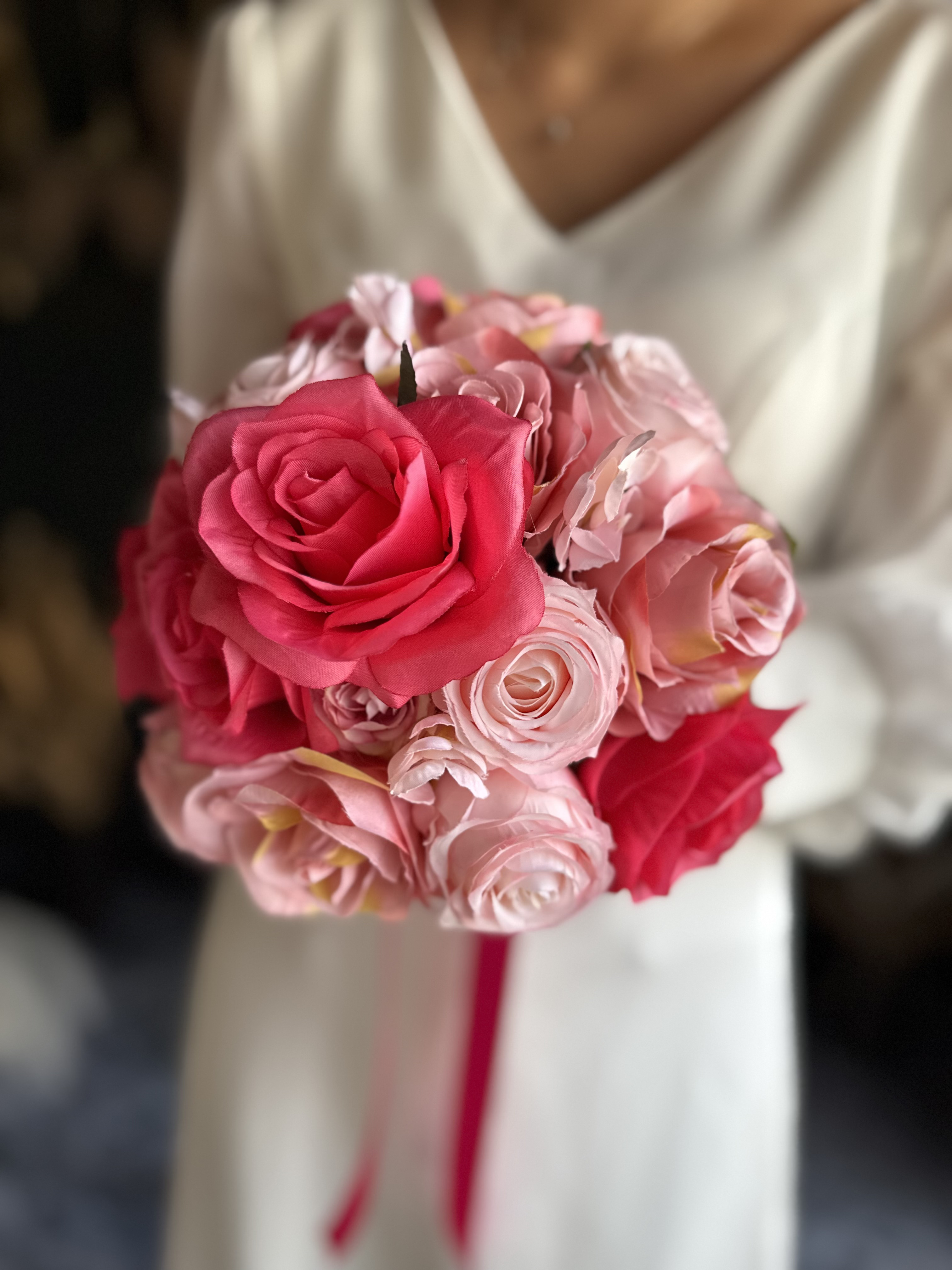 ピンク濃淡ラウンドブーケ☆