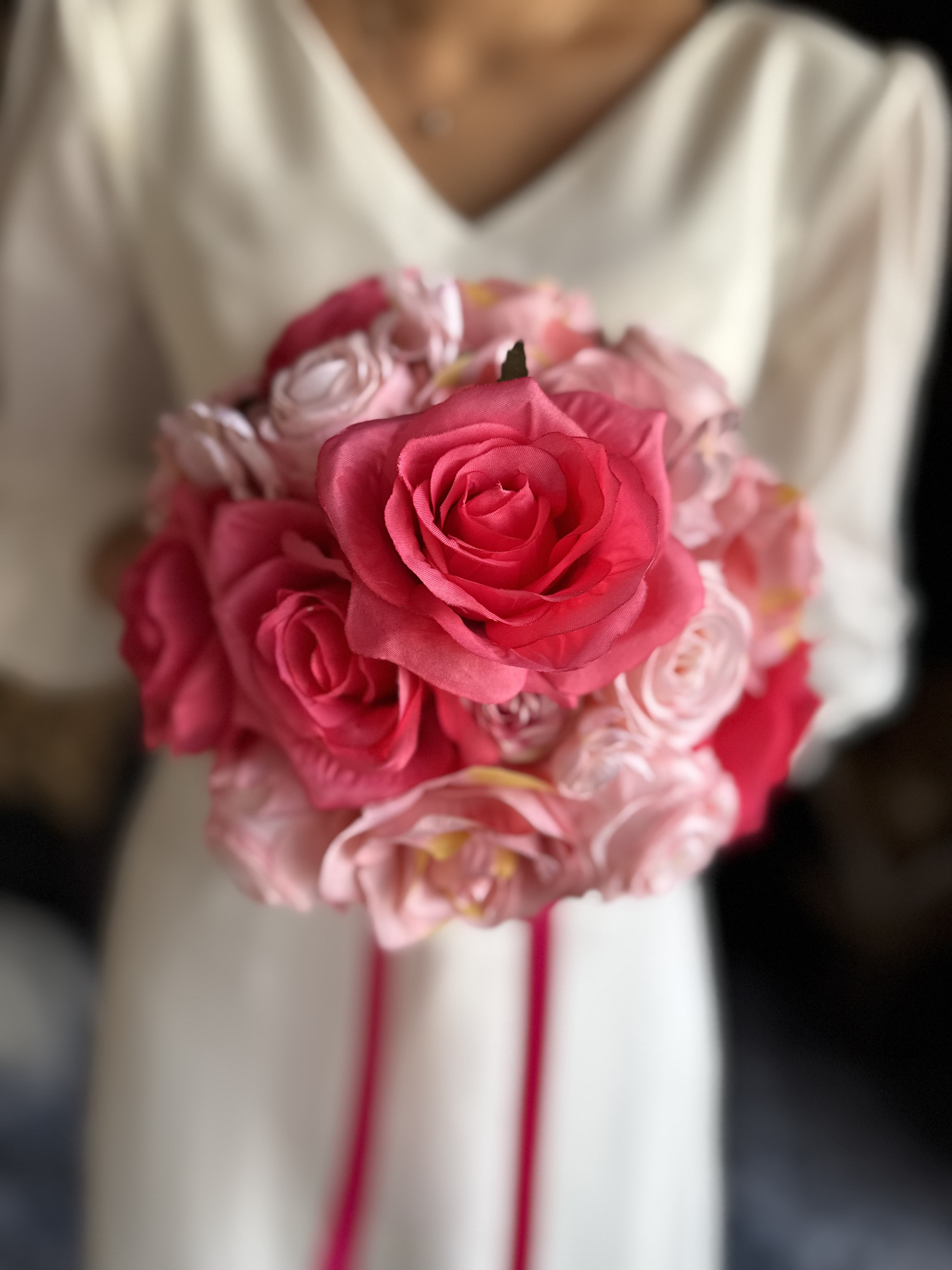 ピンク濃淡ラウンドブーケ☆