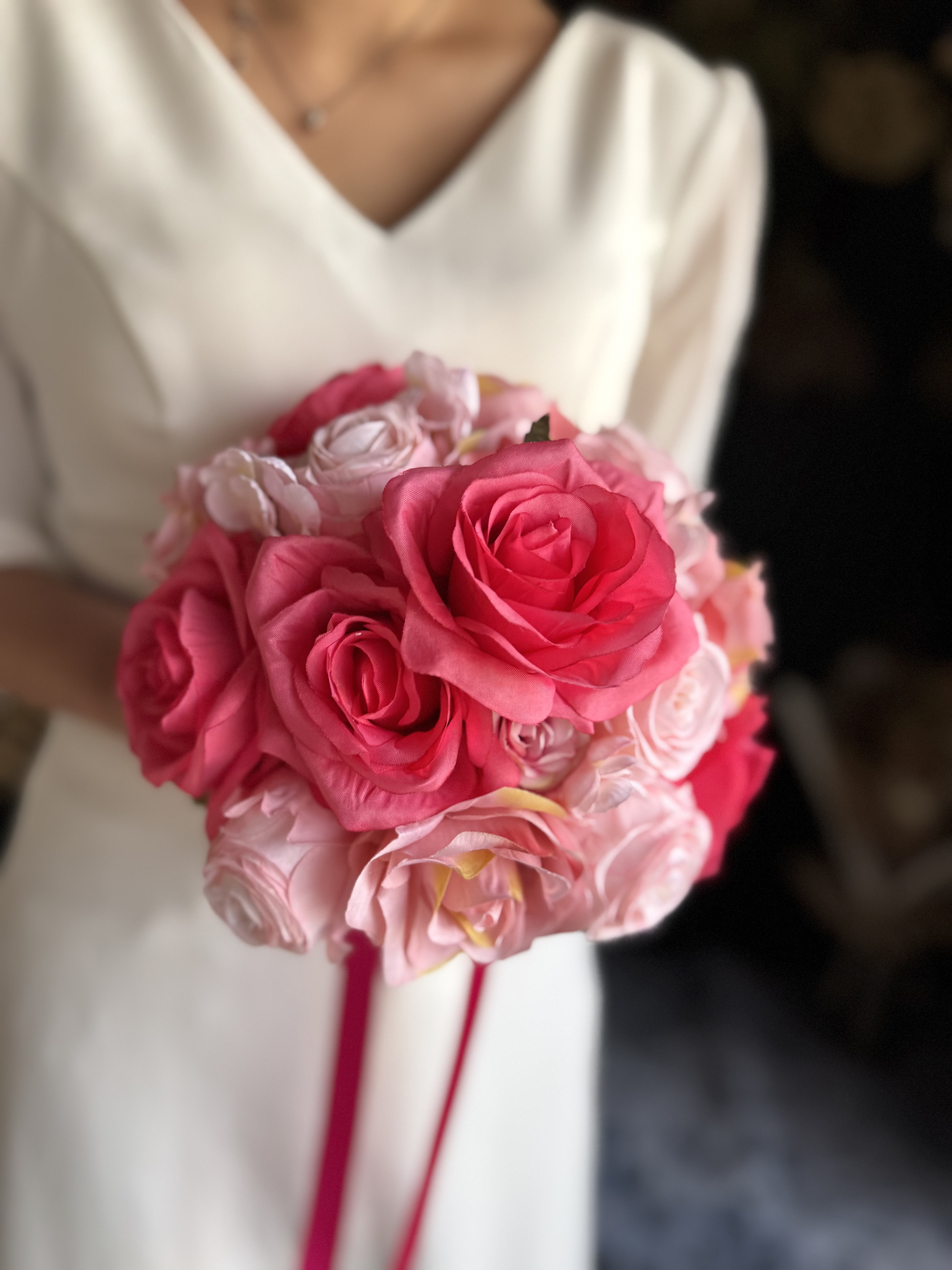 ピンク濃淡ラウンドブーケ☆