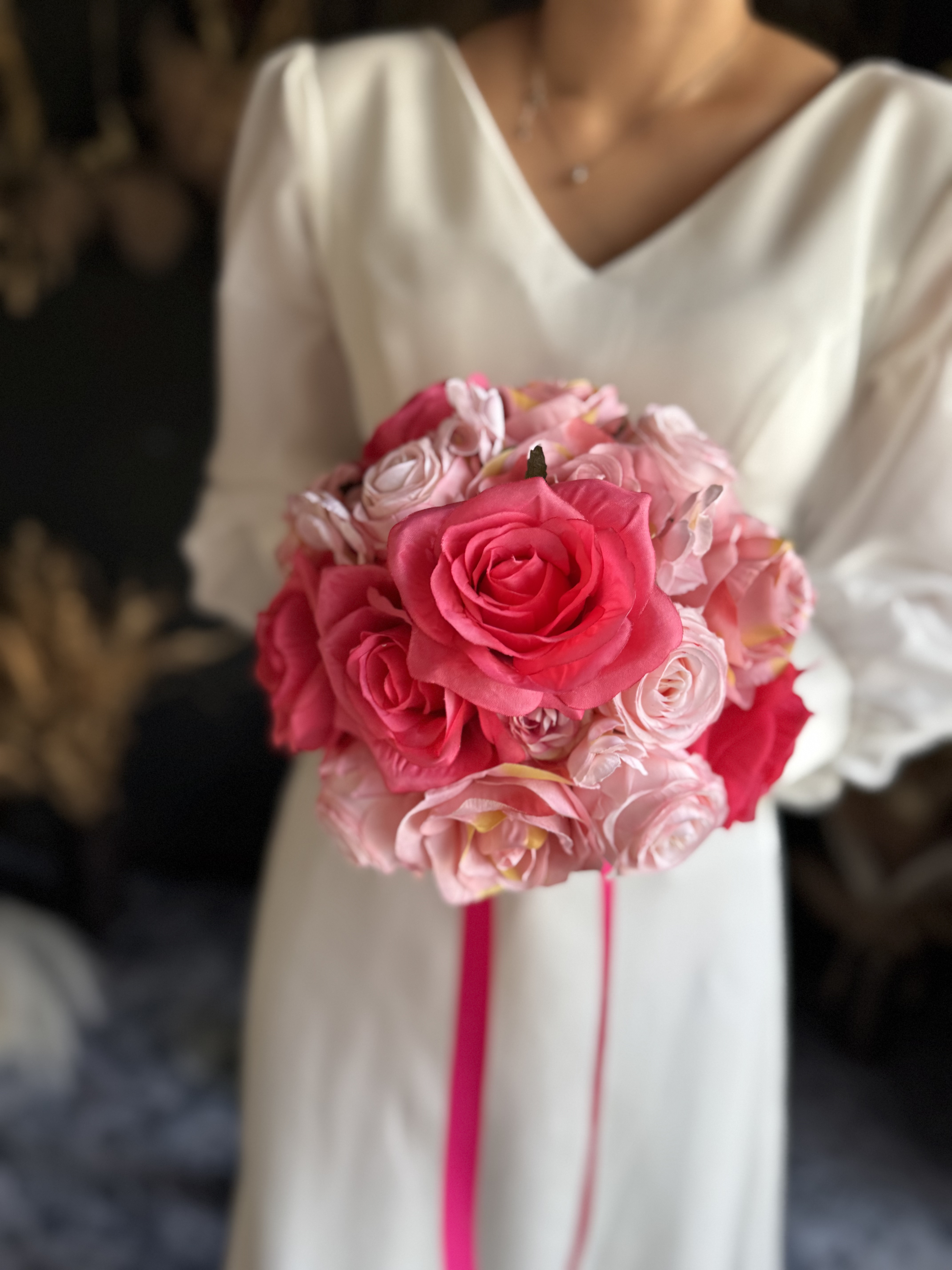 ピンク濃淡ラウンドブーケ☆