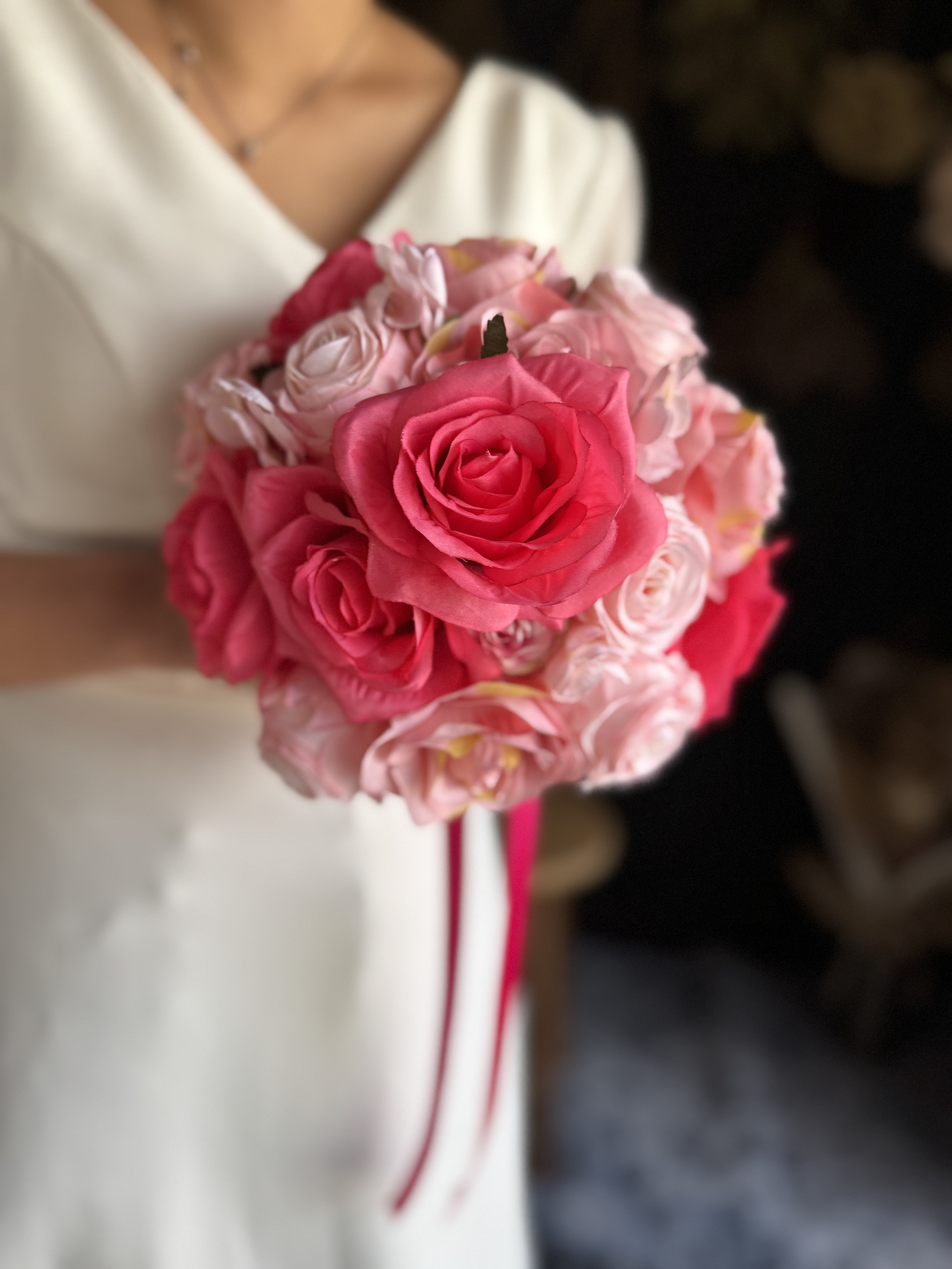 ピンク濃淡ラウンドブーケ☆