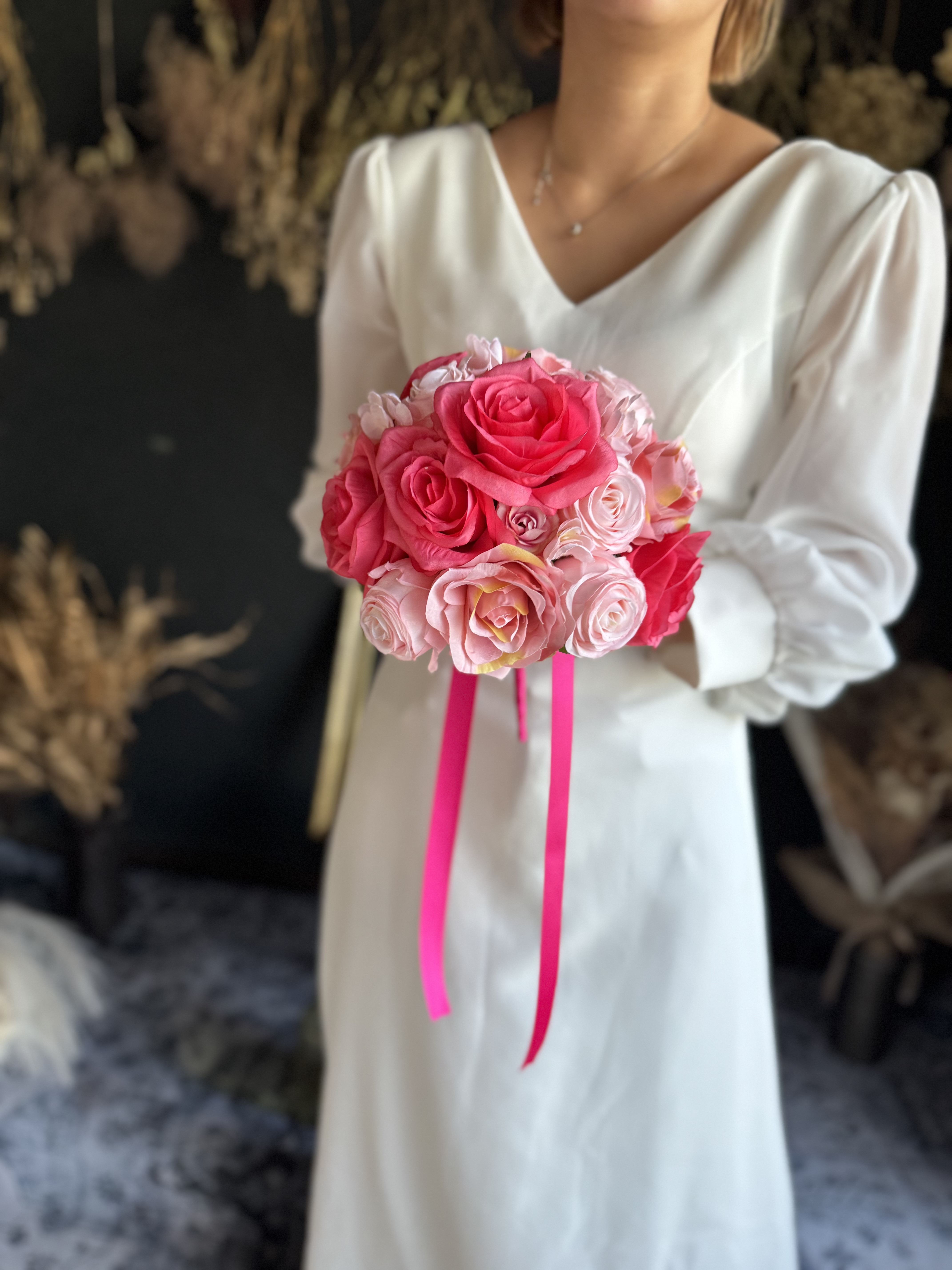 ピンク濃淡ラウンドブーケ☆