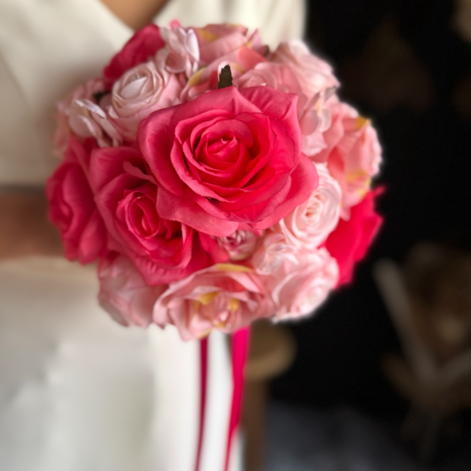 ピンク濃淡ラウンドブーケ☆