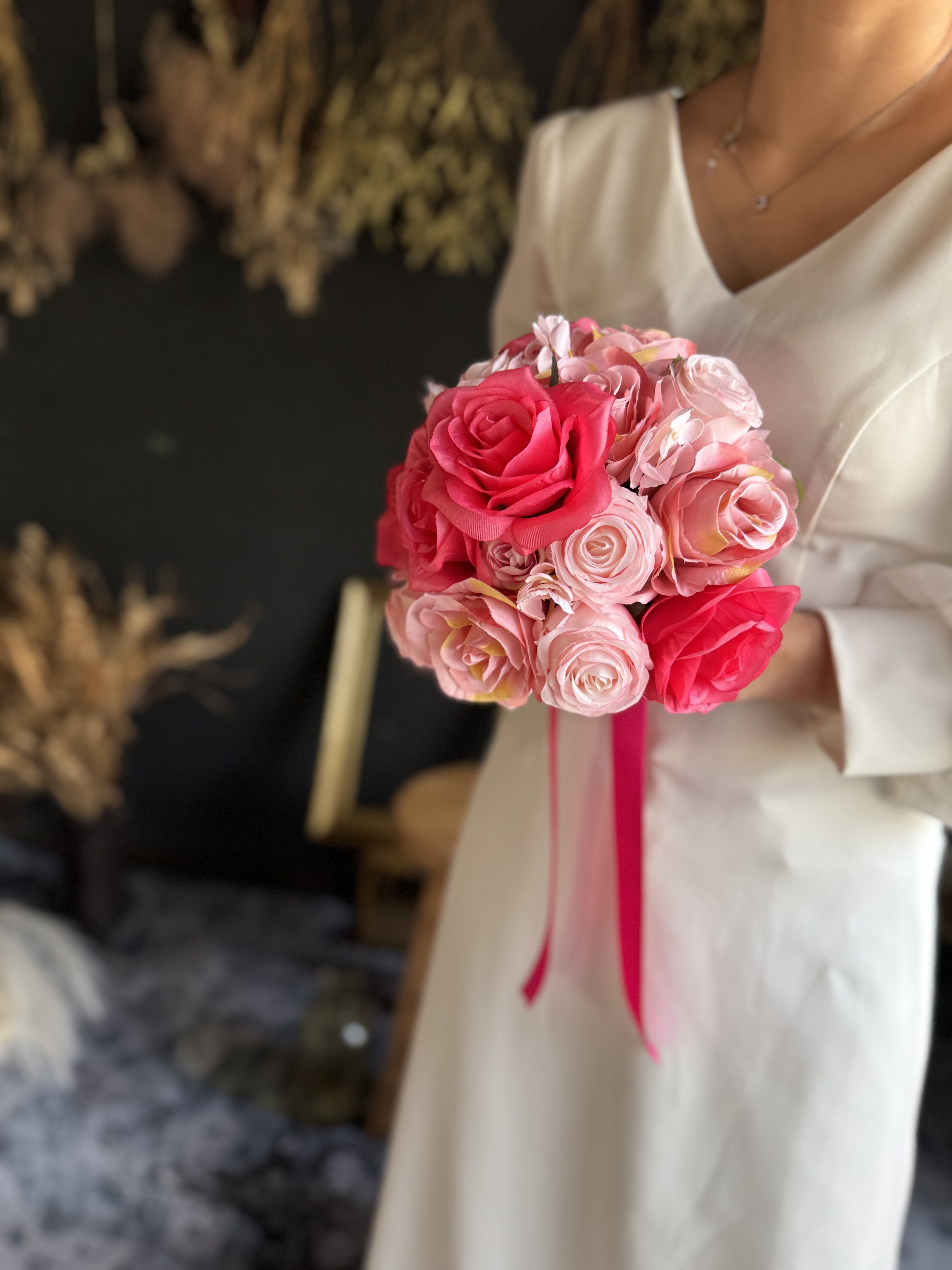 ピンク濃淡ラウンドブーケ☆