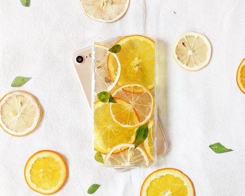 ☆特別価格☆ハートレモン 押し花ケース ☆ ハートレモン 押し花iPhoneケース 押し花スマホケース 押し花