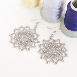 OYA Needlelace earrings [SPARKLE] Silver 第2張的照片