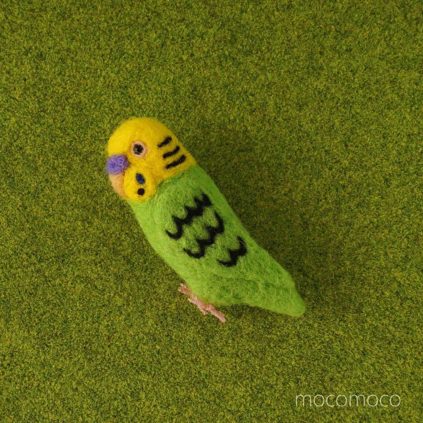 フェルティングバッチ・セキセイインコ（緑）☆羊毛フェルティング☆あかころ☆akatin☆