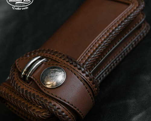 サドルレザー カービングウォレット 栃木レザー 栃木レザー/レザーウォレット/ヌメ革/サドルレザー/バイカーズ