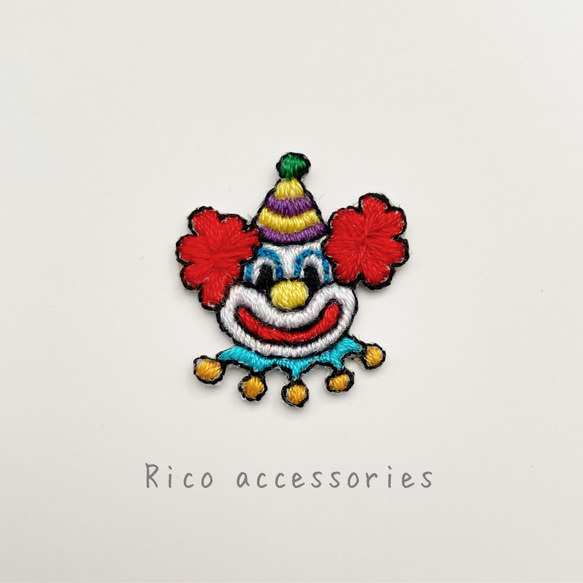 びっくり箱からピエロ・手刺繍アイロンワッペン ワッペン・アップリケ