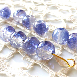 ヒビ 群青　チェコビーズCzech Glass Beads10個 2枚目の画像