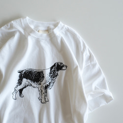 ヴィンテージライク オーバーシルエット半袖Tシャツ / DOG / ホワイト 3枚目の画像