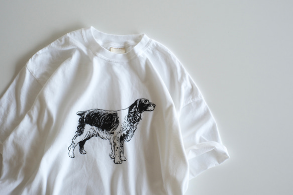 ヴィンテージライク オーバーシルエット半袖Tシャツ / DOG / ホワイト 3枚目の画像