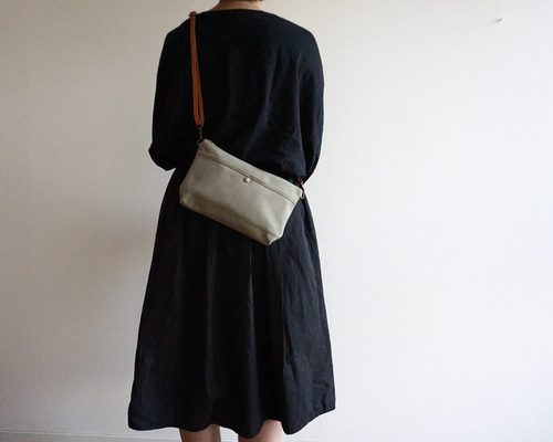 当店人気NO.1 浜松帆布サコッシュ (M)グレーベージュ サコッシュ