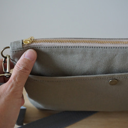 当店人気NO.1 浜松帆布サコッシュ (M)グレーベージュ 5枚目の画像