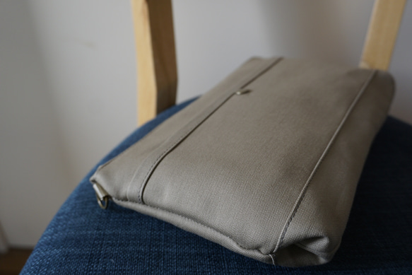 当店人気NO.1 浜松帆布サコッシュ (M)グレーベージュ 7枚目の画像