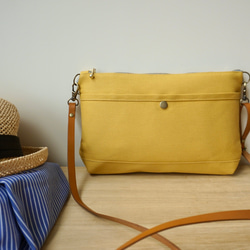倉敷帆布サコッシュ (M)マスタードイエロー 3枚目の画像