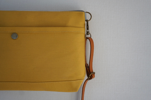 倉敷帆布サコッシュ (M)マスタードイエロー 7枚目の画像