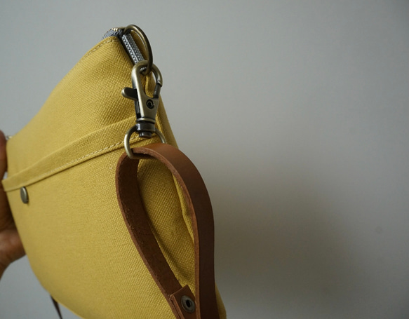 倉敷帆布サコッシュ (M)マスタードイエロー 9枚目の画像