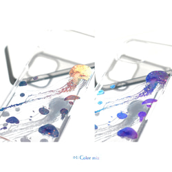 全息圖 ver. 005 水母 iPhone 手機殼，適用於 iPhone 17+，簡約透明，閃光箔 第7張的照片