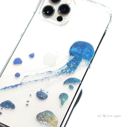 全息圖 ver. 005 水母 iPhone 手機殼，適用於 iPhone 17+，簡約透明，閃光箔 第13張的照片