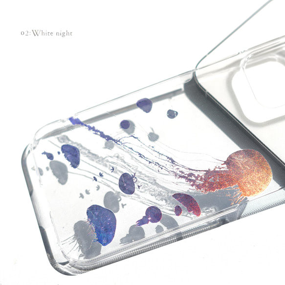 ホログラムver 005：Jellyfish*水中をただようクラゲケース：iPhone15〜 スマホケース 12枚目の画像
