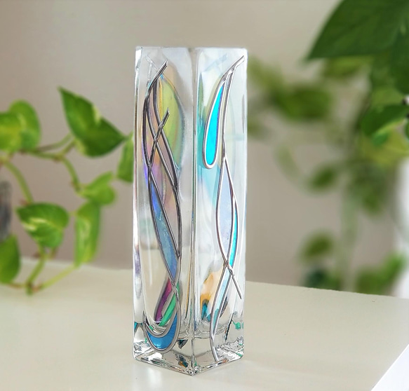 訂單：“光之淋浴”玻璃藝術花瓶高 20 尺寸 第1張的照片