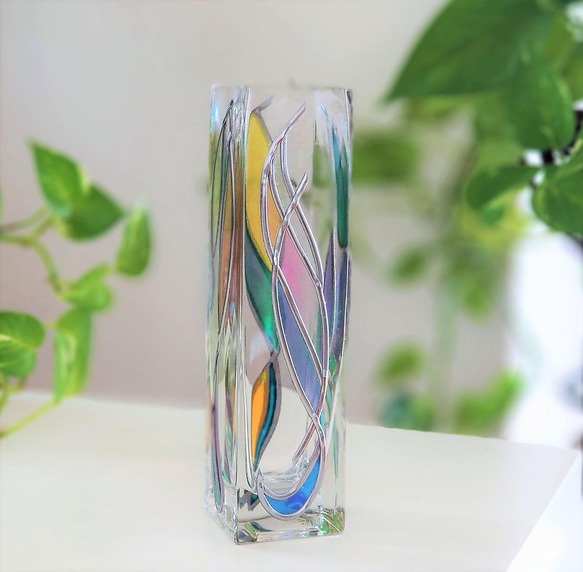 訂單：“光之淋浴”玻璃藝術花瓶高 20 尺寸 第4張的照片