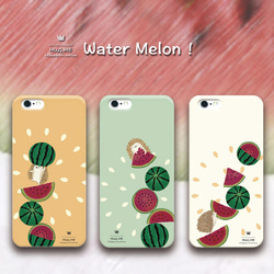 ハグミィ  Water Melon !  絵柄とカラーが選べるスマホケース 1枚目の画像