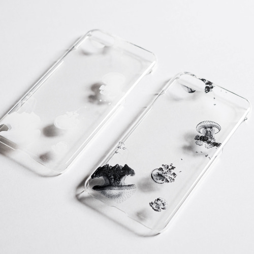 008 クラゲ（モノクロ） iPhoneケース スマホケース iPhone16e