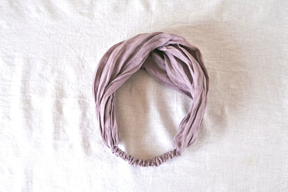 亞麻頭巾...紫紅色*櫻花...透明 第1張的照片