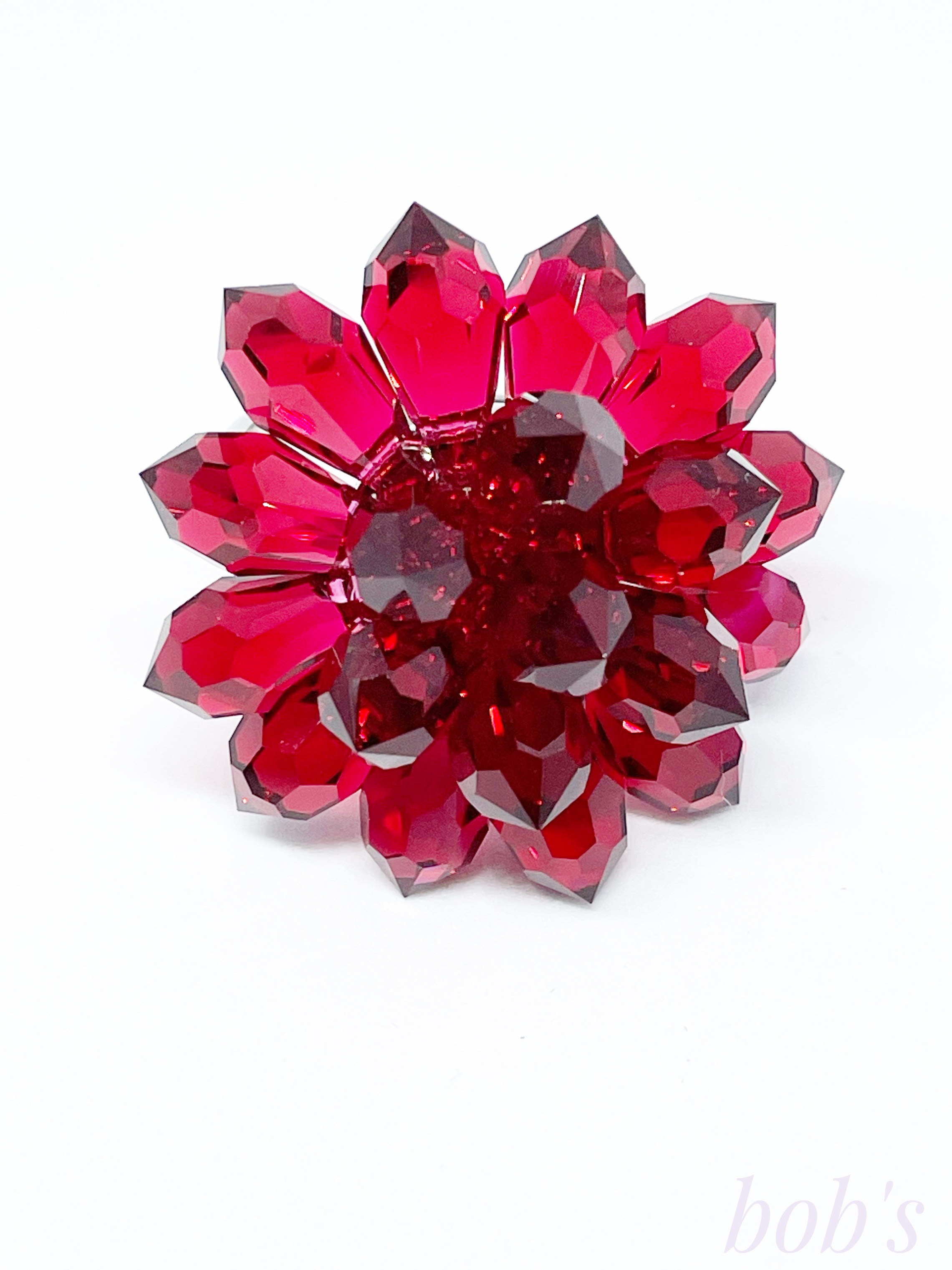 スワロフスキークリスタル手編みring*スカーレット