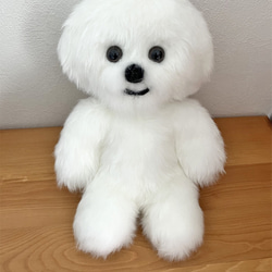 ビションカットのぽんぽんぬいぐるみ（舌あり） ビションフリーゼ