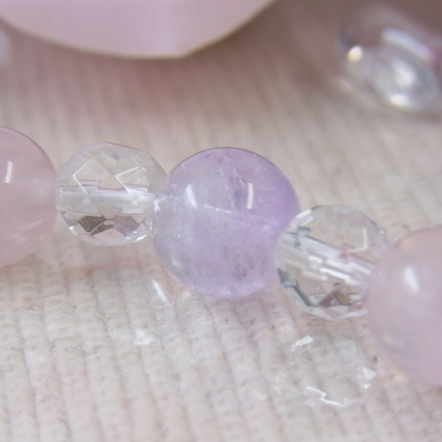 ラリマー 優しい海と花のブレスレット ラベンダーアメジスト/アクア