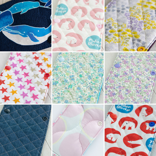 星と赤チェックの水筒肩紐カバー：リバーシブル その他入園グッズ 入園