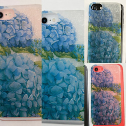 紫陽花のガーデン柄スマホケースiPhone11/iPhone12/iPhone14/アンドロイド 4枚目の画像