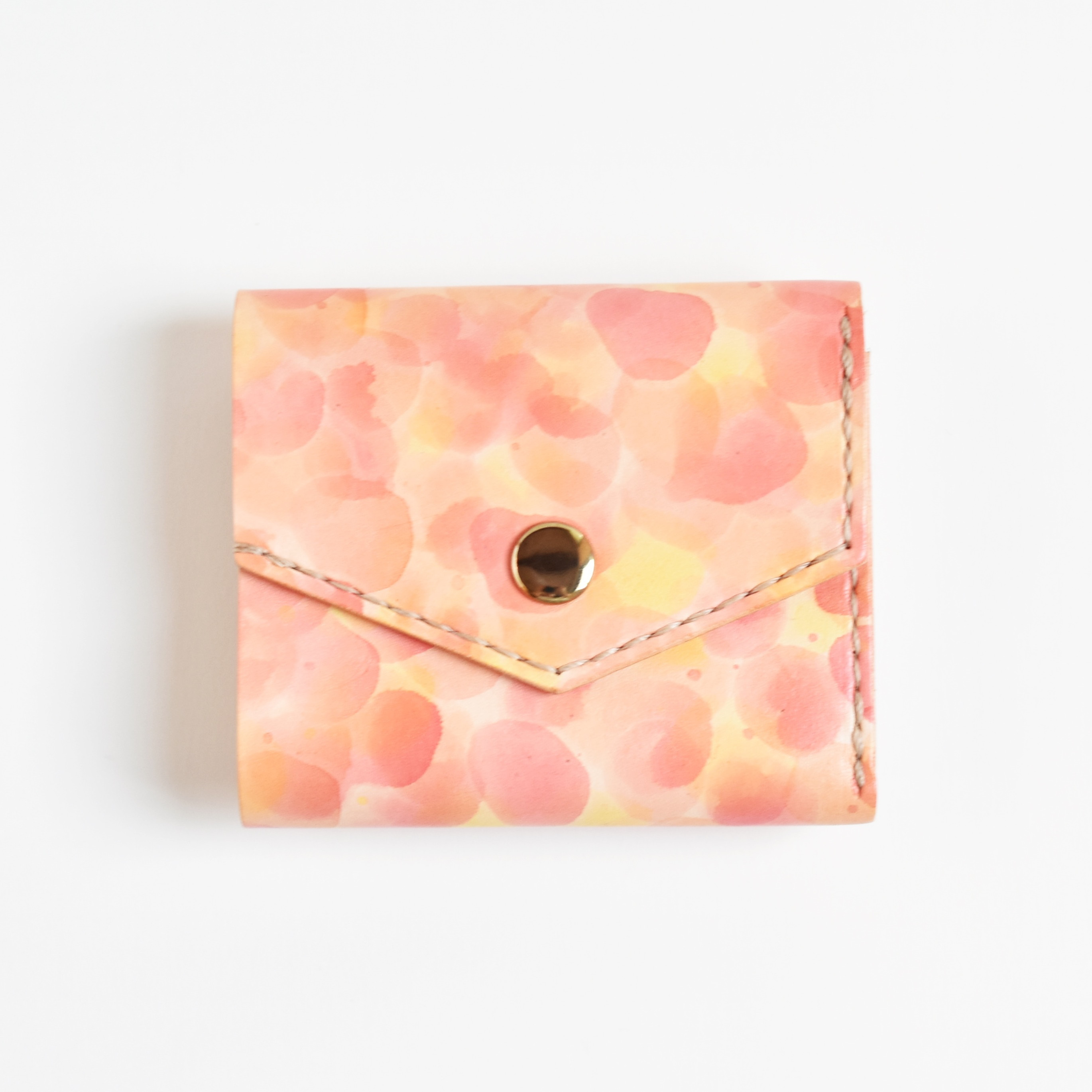 革の手染め財布 「秋色（三つ折りミニ財布）」