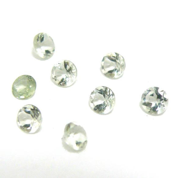 天然石 ルース 卸売　グリーンアメジスト green amethyst （プレシオライト）　ラウンドカット　3mm 1枚目の画像