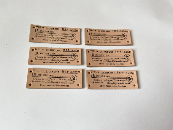 R☆ナチュラルレザー本革タグセット☆ハンドメイドレザータグヌメ