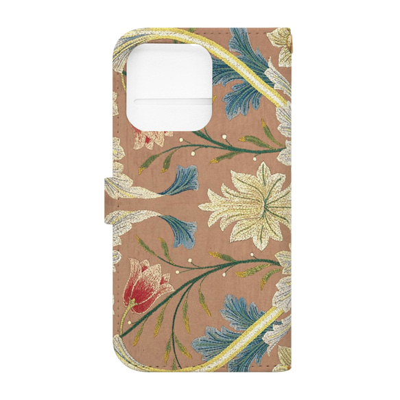 【モリス柄最多の品揃え　高精細画像使用】iPhoneケース　ウィリアム・モリス　手帳型floral embroidery 3枚目の画像