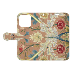 【モリス柄最多の品揃え　高精細画像使用】iPhoneケース　ウィリアム・モリス　手帳型floral embroidery 2枚目の画像