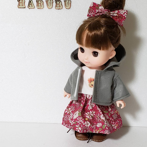 パーカー グレー 26cmサイズ ドールウェア 着せかえ 人形 服 ソラン