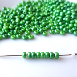 10g11/0 2mm 藝術綠珍珠寶仕奧莎捷克玻璃珠sa 第1張的照片