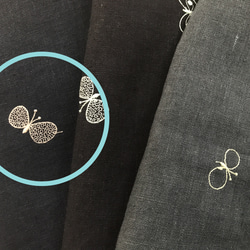 20-3 iPhone他、全機種対応 手帳型ケース ミナペルホネン choucho ネイビー　ꕤ受注制作ꕤ 6枚目の画像