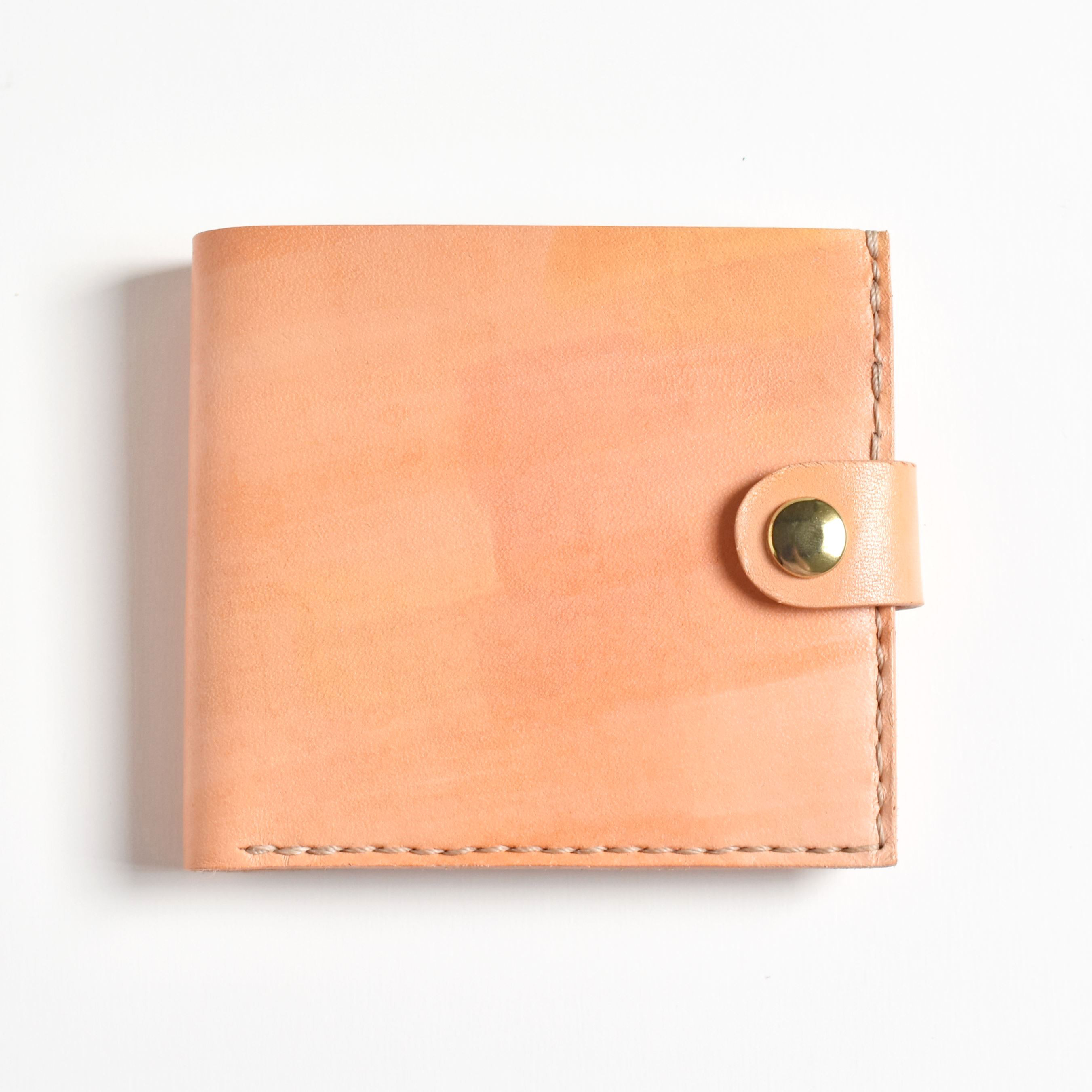 【SALE ￥3,000 OFF】革の手染め財布 「みかん（二つ折り財布）」