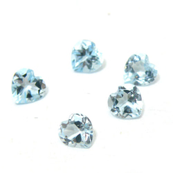 天然石 ルース 卸売　ブルートパーズ（bluetopaz）　ハートカット　5mm 1枚目の画像