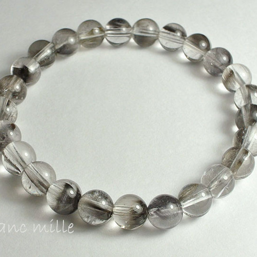 No.1138 プラチナルチル 7mm〜7.5mm シンプルブレスレット ルチル